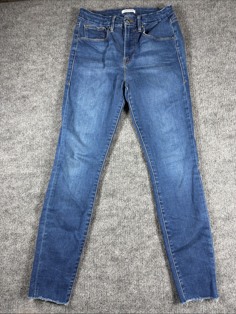 Good American Women’s Good Waist Denim Power Stretch Blue Jeans